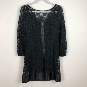 Laundry by Shelli Segal Black Lace Illusion Dress